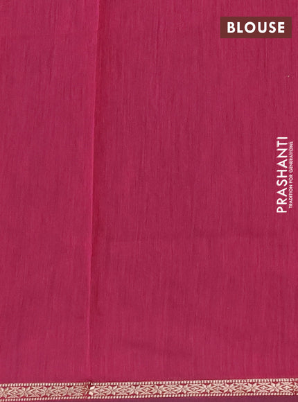 Semi maheswari cotton saree peacock green and wine with zari woven buttas and small zari woven border