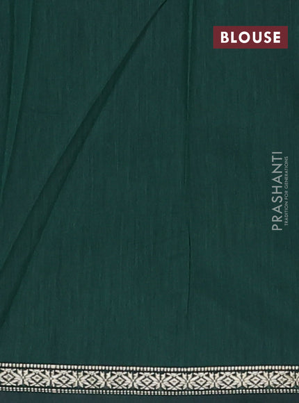 Semi maheswari cotton saree blue and green with zari woven buttas and small zari woven border
