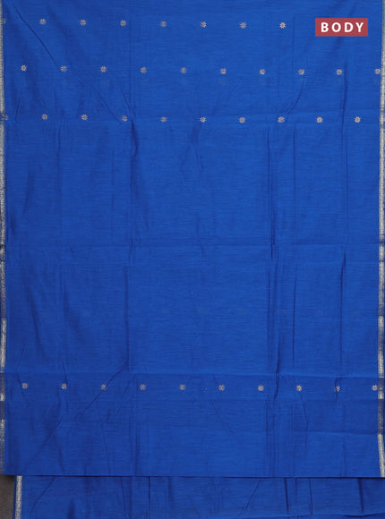 Semi maheswari cotton saree blue and purple with zari woven buttas and small zari woven border
