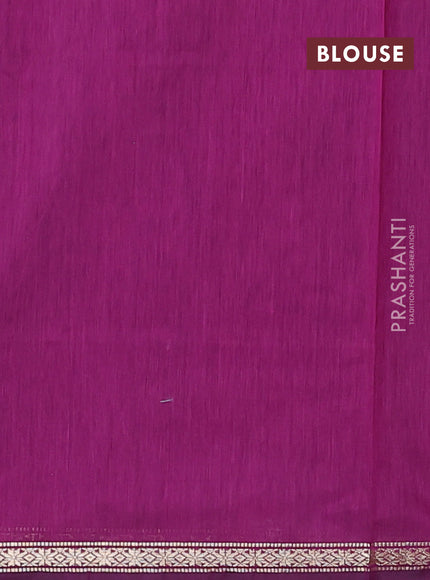 Semi maheswari cotton saree blue and purple with zari woven buttas and small zari woven border