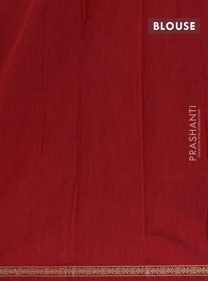 Semi maheswari cotton saree blue and maroon with zari woven buttas and small zari woven border