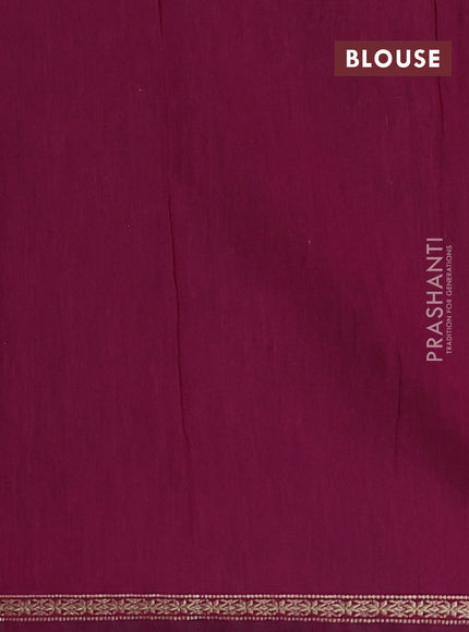 Semi maheswari cotton saree peacock green and wine with zari woven buttas and small zari woven border