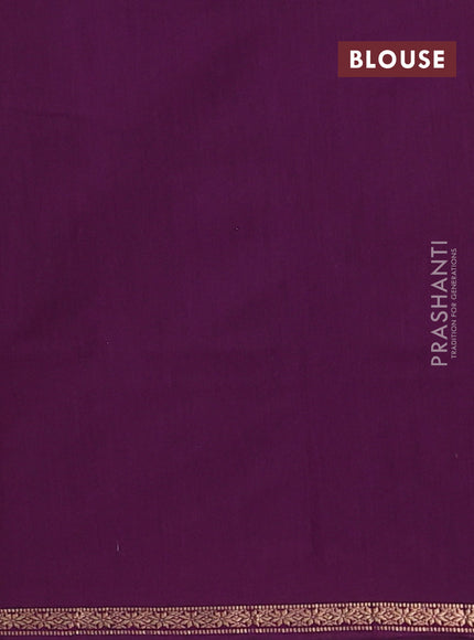 Semi maheswari cotton saree mustard yellow and purple with zari woven buttas and small zari woven border