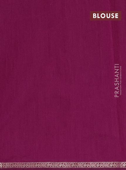 Semi maheswari cotton saree purple and blue with zari woven buttas and small zari woven border