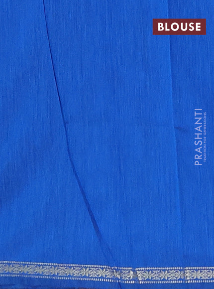 Semi maheswari cotton saree purple and blue with zari woven buttas and small zari woven border