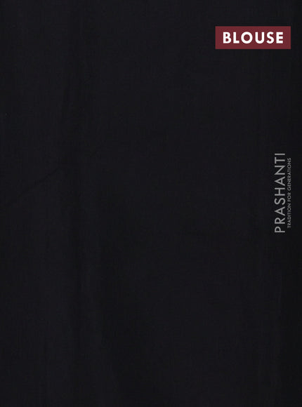 Semi maheswari cotton saree green and black with zari woven buttas and small zari woven border