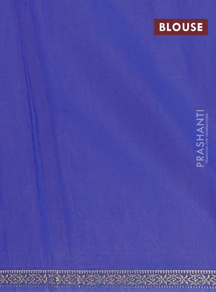 Semi maheswari cotton saree peach pink and blue with zari woven buttas and small zari woven border
