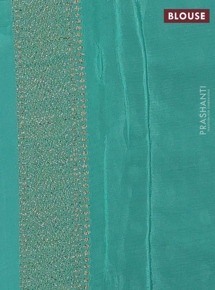 Banarasi chiffon saree peacock blue and teal green with allover thread & zari woven buttas and woven border