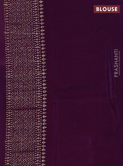 Banarasi chiffon saree orange and violet with allover thread & zari woven buttas and woven border