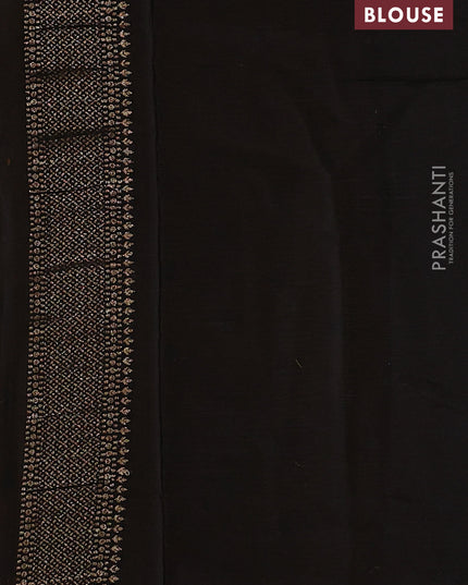 Banarasi chiffon saree mustard yellow and black with allover thread & zari woven buttas and woven border