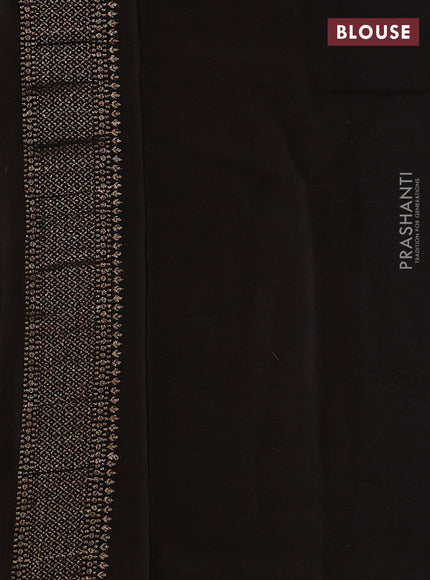 Banarasi chiffon saree mustard yellow and black with allover thread & zari woven buttas and woven border