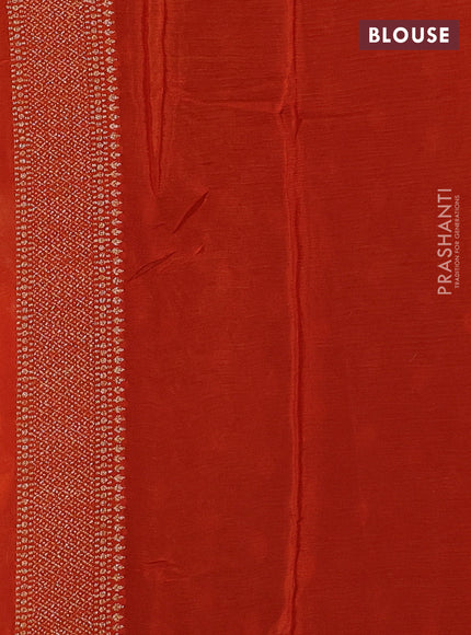 Banarasi chiffon saree black and orange with allover thread & zari woven buttas and woven border