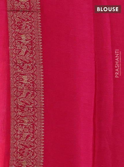 Banarasi chiffon saree orange and pink with allover thread & zari woven buttas and woven border
