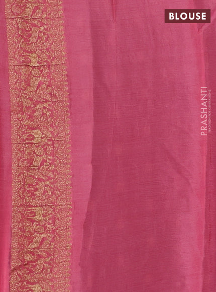 Banarasi chiffon saree deep violet and peach pink with allover thread & zari woven buttas and woven border