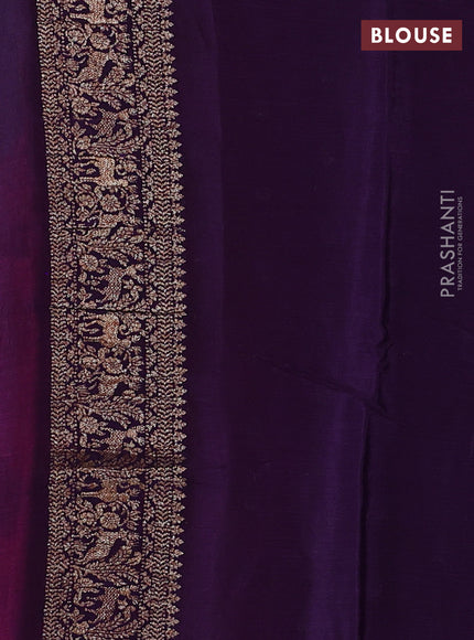 Banarasi chiffon saree pink and violet with allover thread & zari woven buttas and woven border