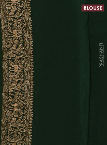 Banarasi chiffon saree pista green and bottle green with allover thread & zari woven buttas and woven border