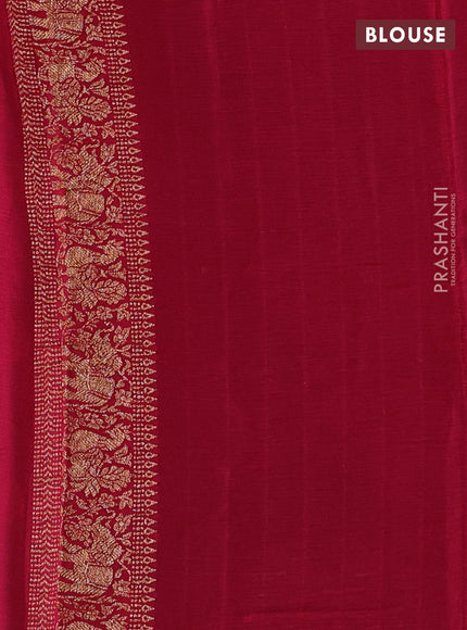 Banarasi chiffon saree black and pink with allover thread & zari woven buttas and woven border