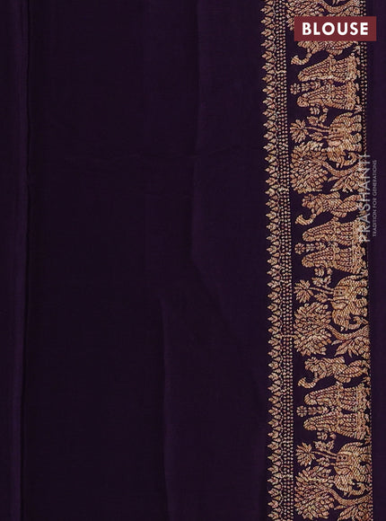 Banarasi chiffon saree pink and deep violet with allover thread & zari woven buttas and woven border