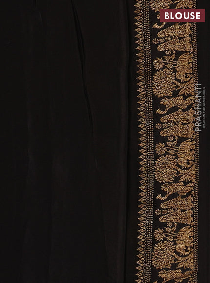 Banarasi chiffon saree lime green and black with allover thread & zari woven buttas and woven border