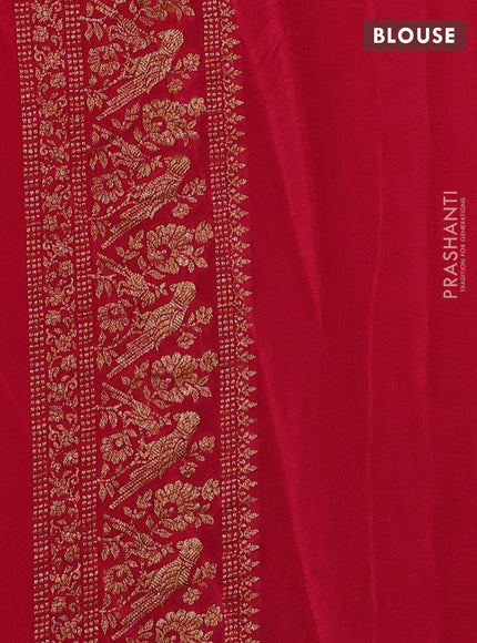 Banarasi chiffon saree deep violet and pink with allover thread & zari woven buttas and woven border