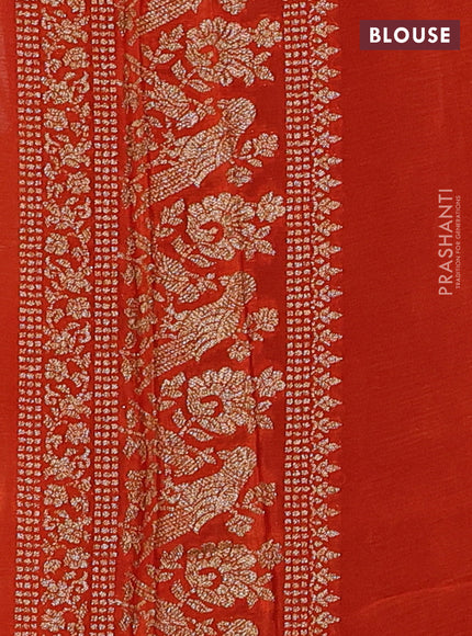 Banarasi chiffon saree purple and orange with allover thread & zari woven buttas and woven border