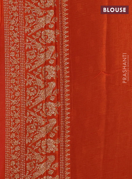 Banarasi chiffon saree purple and orange with allover thread & zari woven buttas and woven border
