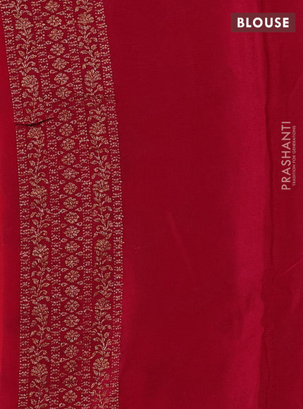 Banarasi semi chiffon saree orange and pink with allover thread & zari weaves and woven border
