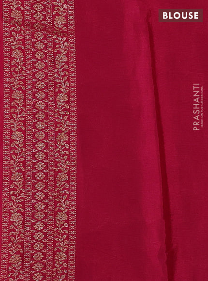 Banarasi semi chiffon saree purple and pink with allover thread & zari weaves and woven border