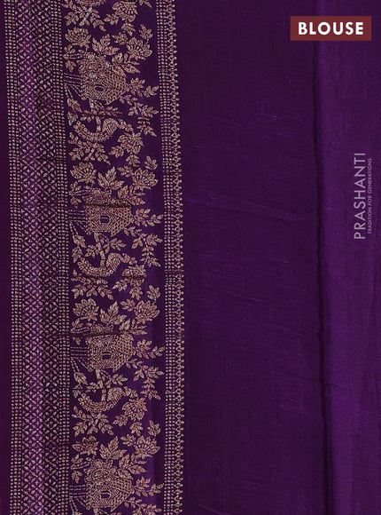 Banarasi semi chiffon saree pink and violet with allover thread & zari woven buttas and woven border