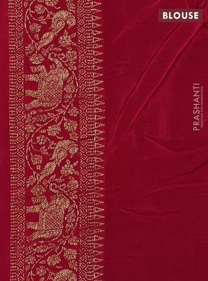 Banarasi semi chiffon saree violet and pink with allover thread & zari woven buttas and woven border