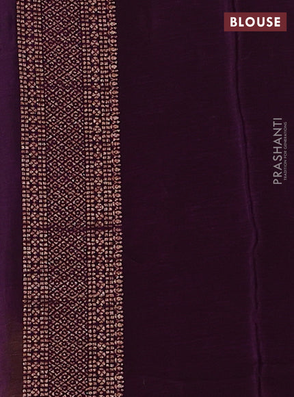 Banarasi semi chiffon saree mustard green and violet with allover thread & zari woven buttas and woven border