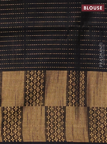 Semi dupion saree lime green and black with allover zari weaves and zari woven border