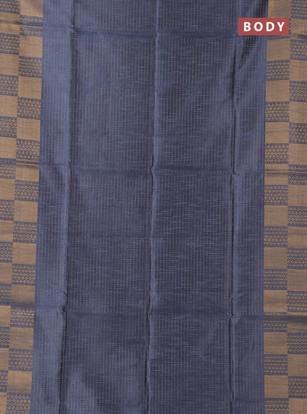 Semi dupion saree grey and pink with allover zari weaves and zari woven border