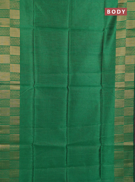 Semi dupion saree green and pink with allover zari weaves and zari woven border