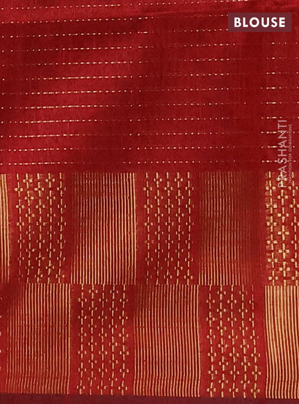 Semi dupion saree black and maroon with allover zari weaves and zari woven border
