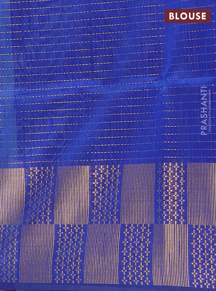 Semi dupion saree pastel blue and blue with allover zari weaves and zari woven border