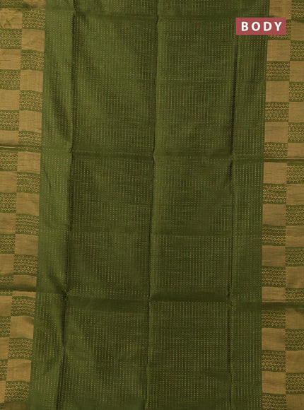 Semi dupion saree light green and maroon with allover zari weaves and zari woven border