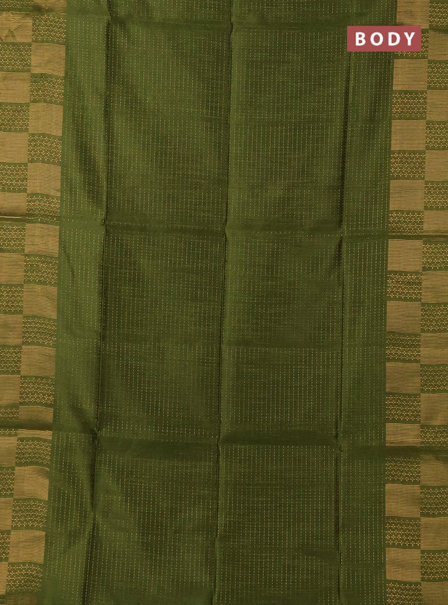 Semi dupion saree light green and maroon with allover zari weaves and zari woven border