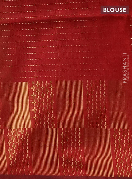 Semi dupion saree light green and maroon with allover zari weaves and zari woven border