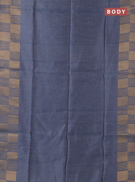 Semi dupion saree grey and pink with allover zari weaves and zari woven border