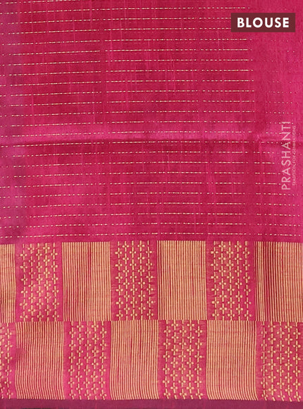 Semi dupion saree grey and pink with allover zari weaves and zari woven border
