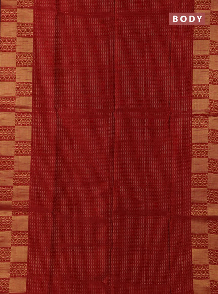 Semi dupion saree maroon and black with allover zari weaves and zari woven border