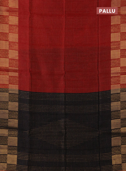 Semi dupion saree maroon and black with allover zari weaves and zari woven border