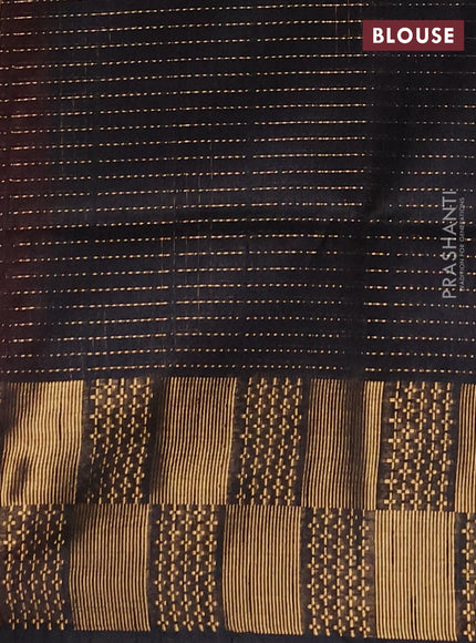 Semi dupion saree maroon and black with allover zari weaves and zari woven border