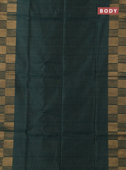 Semi dupion saree green and pink with allover zari weaves and zari woven border
