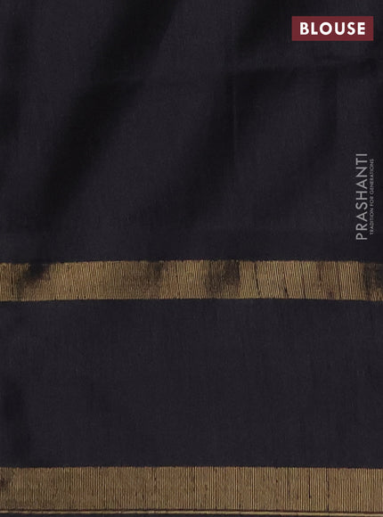 Semi dupion saree dark beige and black with allover zari weaves and rettapet zari woven border