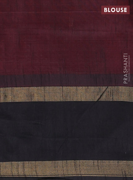 Semi dupion saree pink and black with allover zari weaves and rettapet zari woven border