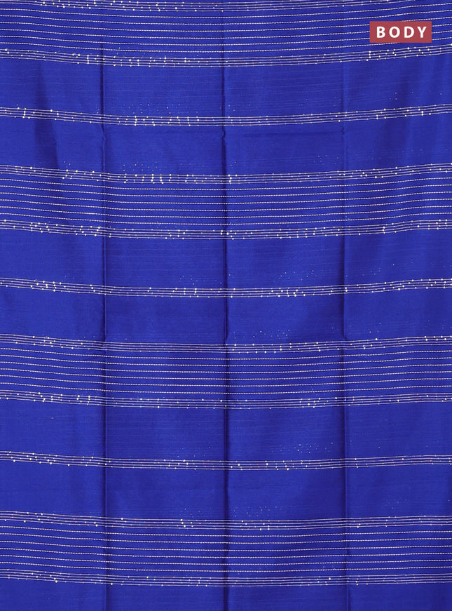 Semi dupion saree blue and pink with allover sequin work in borderless style