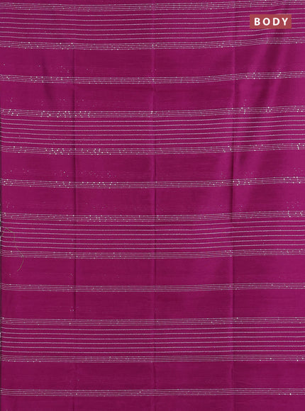 Semi dupion saree purple and light green with allover sequin work in borderless style