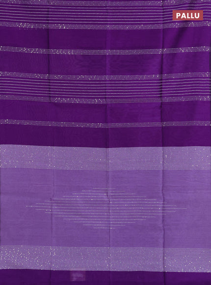 Semi dupion saree violet and lavender with allover sequin work in borderless style